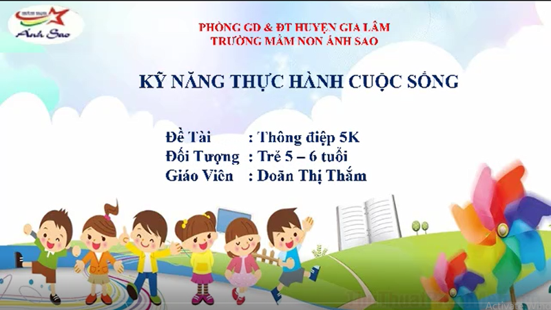 Các bé học thông điệp 5K cùng cô Thắm nhé